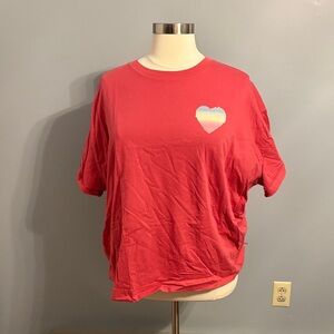 Old Navy Coral Short-Sleeve Tee with Pastel Ombre Heart